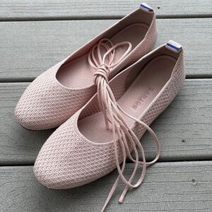 Rothy’s Ballerina Pink Square Wrap Flats Size 10
